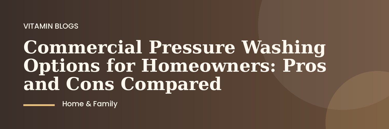 Professional pressure washing a residential patio in autumn